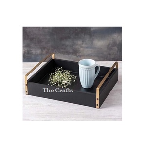 Bulk Wooden <b>Serving</b> <b>Tray</b> With <b>Black</b> Iron Handle Exclusive Quality Restaurant And Home <b>Serving</b> Food <b>Tray</b> - Product Image 6