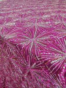 Tela con cuentas de base de algodón de calidad superior con piedras brillantes y lentejuelas para diseñadores de moda disponibles a precio de fábrica - Product Image 2