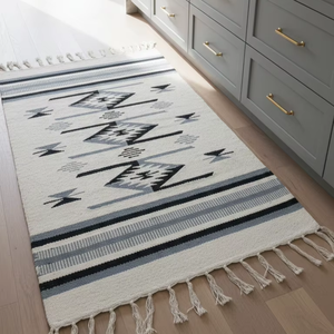 Alfombra de Algodón Afelpado al por Mayor, Diseño Floral Moderno, Lavable a Máquina, Tricolor, para Camping, Hogar, Picnic, Viajes, Oración - Product Image 1