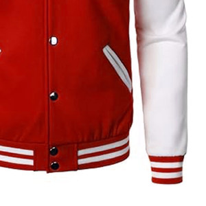 Chenille bordado invierno Varsity béisbol bombardero manga de cuero Letterman Varsity chaquetas para hombres - Product Image 6