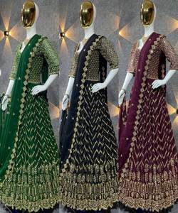 Designer Lahenga Choli Sharara Blouse Heavy Exclusive Indian Women India Pakistan Traditional Wear Ethnic Garment Clothing Alphanumero - Product Image 2