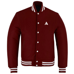 Chaqueta Varsity Bordada de Lana 100% de Alta Calidad, Resistente al Viento, Unisex, de Moda Urbana, Fabricada a Medida - Product Image 1