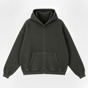 Sweat à capuche tendance délavé à l'acide 100% coton molletonné Design entièrement personnalisé pour le streetwear ou les vêtements décontractés ou les vêtements de sport pour unisexe - Product Image 2