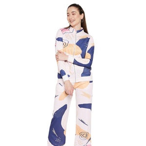 Chándales para correr de algodón 100% para mujer, conjunto de 2 piezas con cremallera frontal, chándales gruesos de entrenamiento para mujer - Product Image 1