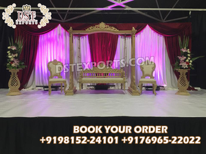 Décoration de mariage indienne, grand mandap en bois, magnifique décoration de mandap, mandap en bois sculpté pour mariage intérieur, Vedika Mandap NZ - Product Image 6