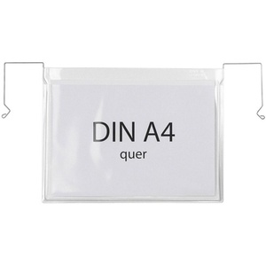 <b>Clips</b>-A4 Landscape Wire <b>Frame</b> Pocket 230x302mm 180m PVC Soft Film TRANSPAK Pack of 200 - Product Image 1