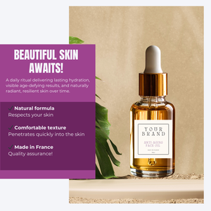 FABRIQUÉ EN FRANCE ODM OEM Formulation Personnalisée Sérum Huile Visage Anti-Âge en Gros Formule Naturelle Sûre et Propre Qualité Assurée - Product Image 5