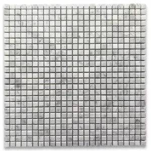 C21XP 3/8x 3/8 azulejo de mosaico cuadrado Carrara mármol blanco pulido Venato Bianco porcelana esmaltada para Interior ladrillo refractario brillante - Product Image 1