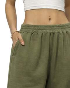 Custom Olive Green Skull Rose Print <b>Wide</b> <b>Leg</b> Sweatpants Women Oversized Streetwear Fleece Jogger Pants Custom OEM Manufacturer - Product Image 2