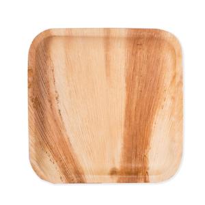 Platos cuadrados de hoja de palma de areca biodegradables desechables ecológicos, utilizables una sola vez para servicio de comida para bodas y fiestas - Product Image 1