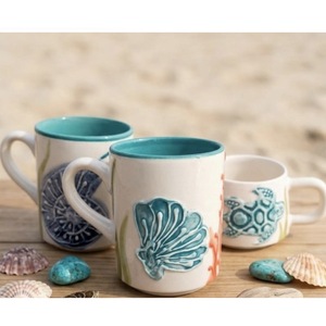 Mug en céramique 3D personnalisé, peint à la main, motif citron et marin, fait main, cadeau promotionnel - Product Image 1