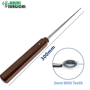 Curette osseuse avec cuillère à dents osseuses, manuelle, en acier inoxydable, manche en bois, instruments de chirurgie orthopédique, lot de 5 pièces - Product Image 6