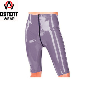 กางเกงหนังสั่งตัดขายส่งสำหรับแฟชั่นชายและหญิง คุณภาพสูง สีเขียว กางเกงหนังสั่งทำพิเศษ เสื้อผ้าผู้ชาย - Product Image 4