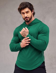 เสื้อฮู้ดออกกำลังกายแขนยาวทรงเข้ารูปสำหรับผู้ชาย เหมาะสำหรับการฝึกซ้อมในยิม ออกกำลังกาย เพาะกาย และสวมใส่ในชีวิตประจำวัน - Product Image 1