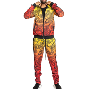 Vente en gros survêtement sublimé couleur unie polaire veste à fermeture éclair pull survêtement d'extérieur hommes ensembles survêtement hommes - Product Image 6