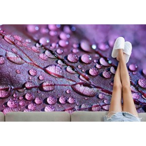 Tapis Purple Leaf Water Drop : Tapis de porte décoratif moderne, avec poils doux - Product Image 5