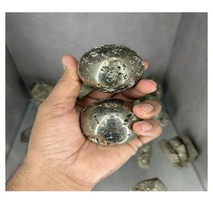 Sphère de pyrite, pierre précieuse naturelle du Gujarat, cristal de haute qualité, boule de cristal sculptée, objet de collection, cadeau en cristal, brillance druzy - Product Image 4