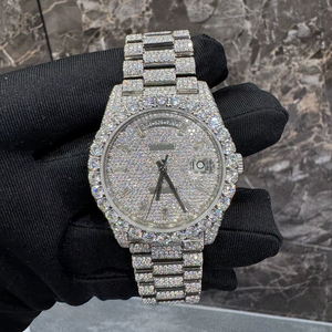 Reloj de Moissanita de Lujo de Alta Calidad, Reloj Personalizado con Incrustaciones de Diamantes para Regalo, Venta al por Mayor de Fábrica, Relojes Mecánicos con Incrustaciones de Diamantes Estilo Hip Hop - Product Image 1