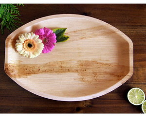 Plateaux ovales compostables et naturels en feuilles de palmier Areca pour la présentation d'aliments écologiques et l'utilisation à emporter - Product Image 2