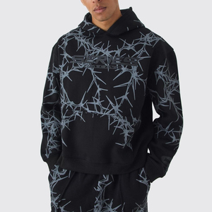 Sudadera con capucha de gran tamaño con logotipo personalizado para hombre, ropa de calle de alta calidad, sudaderas con capucha estampadas de gran tamaño para hombre - Product Image 1