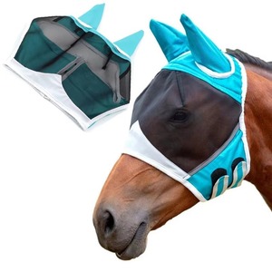 Masque de protection léger contre les mouches de cheval avec maille douce bloquant les UV protège-nez et oreilles pour les culottes d'équitation en plein air - Product Image 4