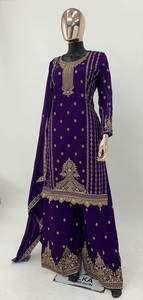 Glamour Rich Party Wear Musulman Women Wear Vichitra Silk Salwar Kameez Suits 2024 New Collection From Surat - Product Image 4