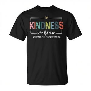 เสื้อยืดสไตล์เรโทรวินเทจ "Free-Spending Retro Vintage Kindness" พร้อมข้อความ "Sprinkle Kindness Everywhere" - สินค้าส่งเสริมการขาย - Product Image 2
