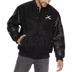 Chaqueta de Lana/Cuero Personalizada de Alta Calidad para Hombre, con Cuello Alto, Transpirable, Informal para Invierno, Servicio OEM, Estilo Letterman - Product Image 4