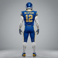 Maillot de football américain bleu personnalisé pour homme adulte, pantalon rembourré, uniforme d'équipe numéro 12, vêtements de sport respirants, OEM ODM