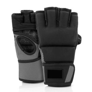 Gants MMA en cuir personnalisés de haute qualité avec conception de laçage évacuant l'humidité et pour support de poignet Velcro pour la vente en gros - Product Image 4