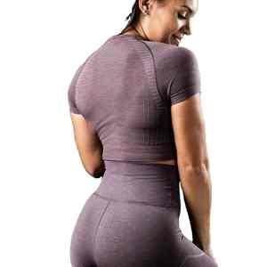 Camiseta Corta de Cuello Alto para Mujer, Ajustada, Informal, para Uso Diario - Product Image 1