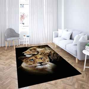 Alfombra de Pareja de Leones, Alfombra Estampada, Alfombra de Leones, Alfombra para Parejas, Alfombras de Animales, Alfombra Suave con Pelo Largo - Product Image 4