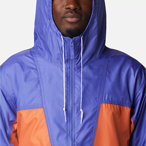 Men High Quality Coated Long <b>Thin</b> Hooded Winter Windproof Full Zipper Customized Printed <b>Waterproof</b> Polyester Windbreaker <b>Jacket</b> - Product Image 5