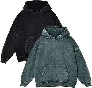 Sweat à capuche surdimensionné lavé à l'acide pour femme Pull en coton vintage Sweat Streetwear avec effet lavé pour un usage quotidien - Product Image 2