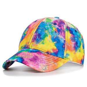 Vente en gros 6-Panel Tie-Dye Sportsman Casquette de baseball Logo personnalisé imprimé en différentes couleurs avec doublure polaire - Product Image 2
