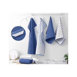 Juego de Paños de Cocina de Algodón Azul a Cuadros, Duraderos y Sostenibles, 100% Algodón, 250 GSM, Reutilizables, Ecológicos, Exportador Mayorista OEM - Product Image 1