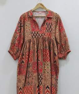 Nuevo Vestido Midi de Verano con Estampado, Sexy, hasta la Rodilla, con Cuello en V Profundo, Informal, de Algodón, con Estampado Bohemio Hecho a Mano - Product Image 3