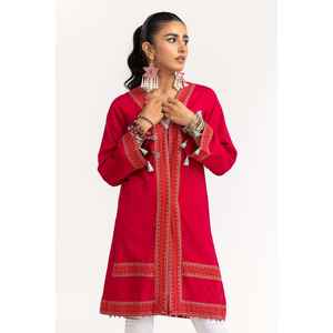 เสื้อชีฟองปักลายดอกด็อบบี้สีชมพูสำหรับผู้หญิง ฟรีไซส์ ทรงยาว แฟชั่นประดับด้วยคริสตัลและเลื่อม เหมาะสำหรับฤดูใบไม้ร่วง - Product Image 4