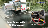 Machine de compresseur d'air Mobile embarquée à double piston professionnelle sans huile à cycle de service long 24V la plus efficace au monde