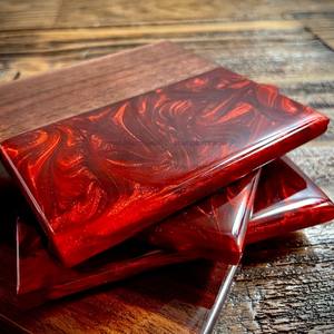 Juego de Posavasos Cuadrados de Madera y Resina con Soporte, Artículos de Cocina, Decoración de Mesa, Estilo Nuevo a Precio de Mayoreo - Product Image 4