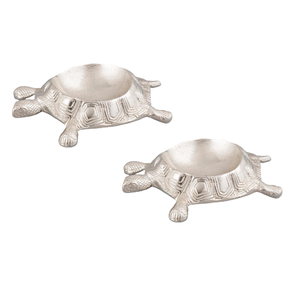 Antique Finished Rose Golden Small Casted Aluminium Metal Salad Tools <b>Turtle</b> Shape Design Silver Plating for <b>Food</b> Serving Tray - Product Image 2