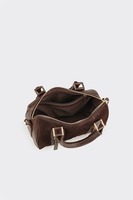 Tas Tangan Suede Boston Logo Kustom untuk Wanita, Tas Jinjing Pegangan Atas, ODM OEM Label Pribadi