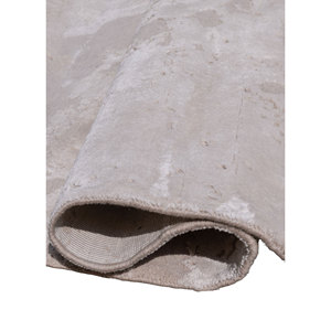 Alfombra Kavi Ivory de Lana y Seda de Bambú Anudada a Mano con Patrón Abstracto para Decoración de Sala de Estar o Pasillo, Tamaño 9x12 - Esk-431 - Product Image 2