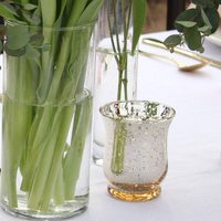 Bougeoirs votifs en argent Verre mercure moucheté Fait à la main Écologique Tailles personnalisées en vrac Centre de table de mariage Décoration de la maison