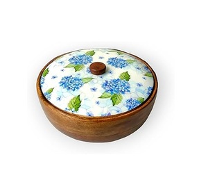 Tabletop Wooden Hotpot With LID Best Quality Handmade Designer Casserole Customized Finished Wholesale Factory Price - Product Image 2
