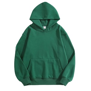 Sudaderas con capucha de lana de alta calidad 62.5% suéter de algodón de manga larga suelta Color sólido 480gsm bolsillos con capucha Tops de invierno sudaderas con capucha Casuales - Product Image 4