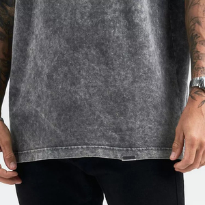 Camisetas Casuales de Diseño Personalizado para Hombre, Lisas y Teñidas, de Alta Calidad al por Mayor, Ecológicas, Transpirables, de 220g, con Parches - Product Image 3