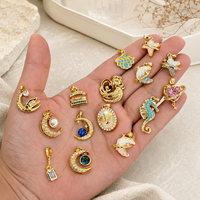 Pendentifs personnalisés en émail avec pierres rouges, motifs étoile, lune et soleil, pour couples, en laiton, pour colliers DIY, vente en gros
