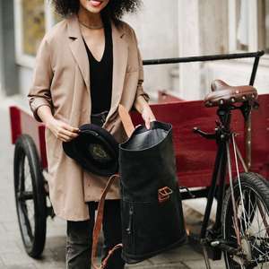 Sac à dos en cuir chamois véritable unisexe de qualité supérieure fermeture à la main pour voyage et trekking LRTB-0077B d'ordinateur portable décontracté - Product Image 3