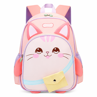 SUN EIGHT Sac à dos pour enfants de 14 pouces, pour garçons et filles, mignon, avec animaux 3D (chat, lapin, lion, ours), modèle 22250